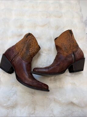 Old Gringo Brown and Tan Western Ankle Boots
